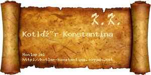 Kotlár Konstantina névjegykártya